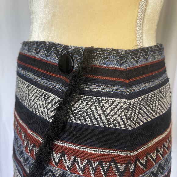 Sam Edelman Aztec Wrap Mini Skirt Prairie Dreamer Size 2 - Picture 6 of 12